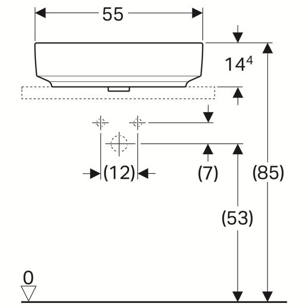 Раковина Geberit VariForm, 55 см, накладная, овальная, белая, 500.771.01.2