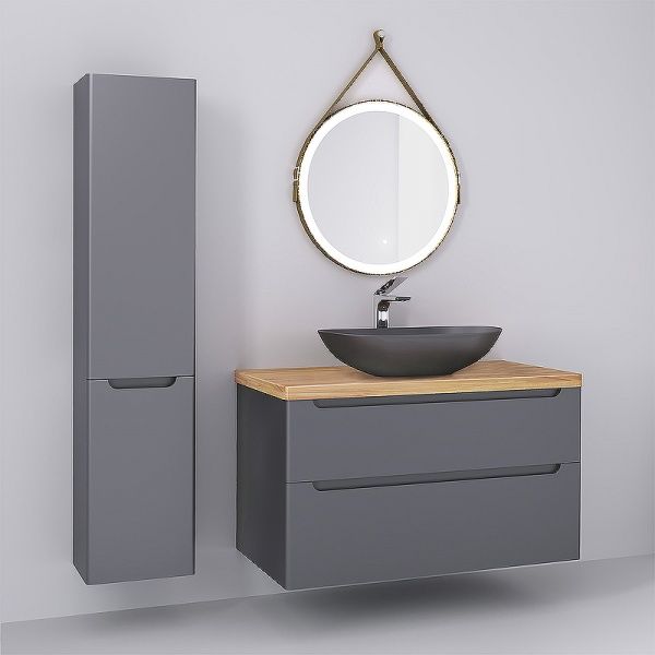 Зеркало Jorno Wood 50 с подсветкой и бесконтакт.включ., Wood.02.50/ТК
