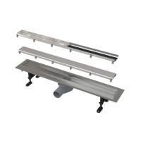 Водоотводящий желоб Alcadrain, Fit&Go с двухсторонней решеткой, APZ13-DOUBLE9-850
