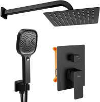 Душевая система Rea Orix + BOX Black mat, встраиваемая, черный матовый, REA-P8465