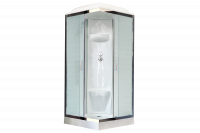 Гидромассажный бокс Royal Bath  80х80х217, белое/матовое стекло, хромированный профиль, RB 80HP6-WC-