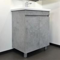 Тумба-умывальник напольная Comforty Осло-70НД бетон светлый с раковиной COMO 70, 00-00006117