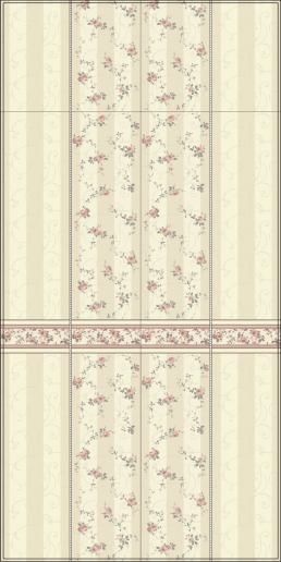 Плитка настенная Kerama Marazzi Дейра 25х75 Цветы 12067