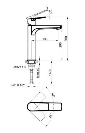 Смеситель для раковины Azario Трея высокий, белый, AZ-156845526