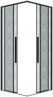 Душевая кабина 1/2 Grossman Galaxy 80*195 черный матовый, стекло шиншилла