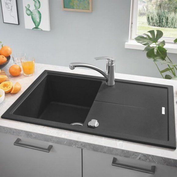 Мойка для кухни Grohe K400 композитная, черный гранит, 31639AP0