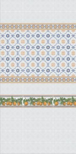 Плитка настенная Kerama Marazzi Сорренто 15х40 орнамент 15052