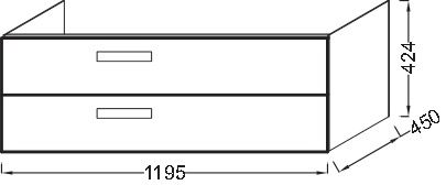 Тумба под раковину Jacob Delafon Rythmik, 120см, дуб квебекский, EB1305-E10