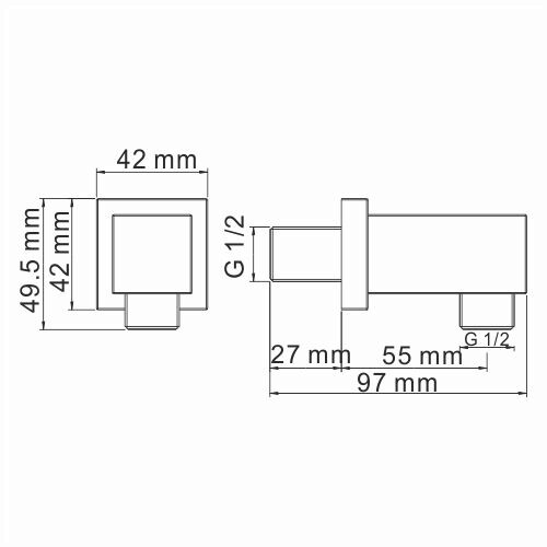 Подключение шланга WasserKRAFT хром, A089