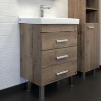 Тумба-умывальник Comforty "Никосия-60Н" дуб темный с раковиной Fest 60 F01, 00-00008852CF
