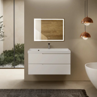 Тумба подвесная под раковину AQUAme 100 см, белый глянец, AQM900310WH