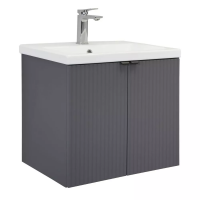 Тумба с раковиной Comforty Лима-60П, с раковиной Como 60, антрацит, 00-00019236