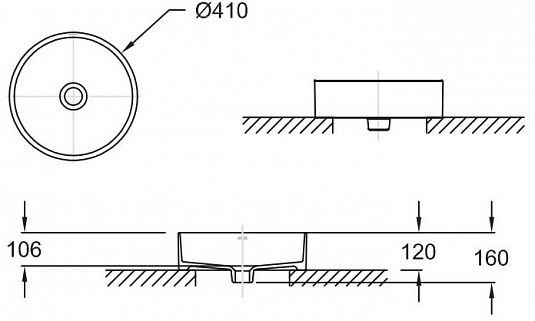 Раковина Jacob Delafon Delta Pure, 41 см, фарфор, белый глянец, E90012-0