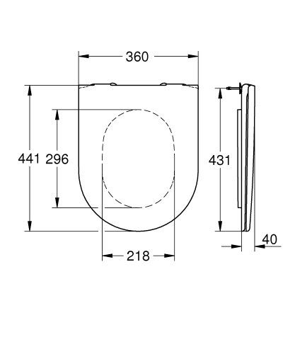 Сиденье для унитаза Grohe Essence Ceramic, дюропласт, микролифт, альпин/белый, 39577000