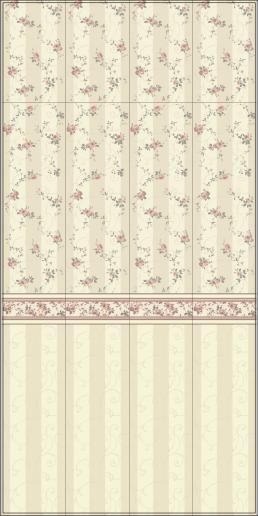 Плитка настенная Kerama Marazzi Дейра 25х75 Цветы 12067