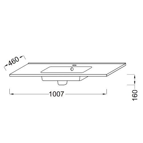 EXU112-00 умывальник OLA /100см/ (бел) EXU112-00