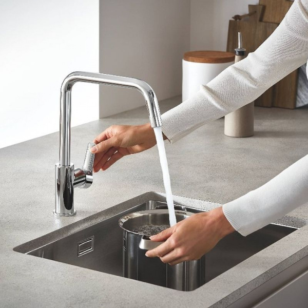 Смеситель для кухни Grohe Eurosmart 2021, высокий, хром, 30567000