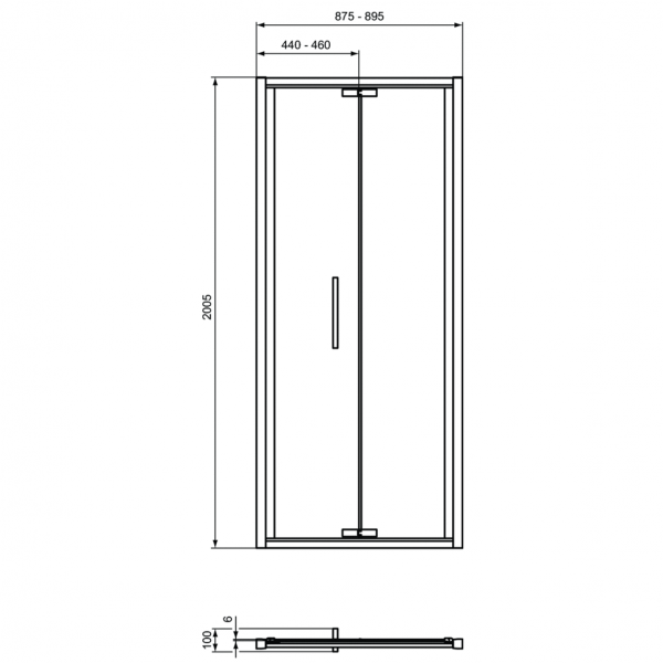 Душевые двери Ideal Standard I.Life In-fold 90 см, T4851EO