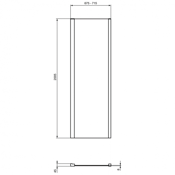 Душевая стенка Ideal Standard I.Life L 70 см, T4861EO