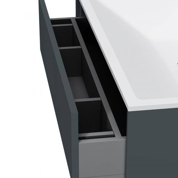 Тумба подвесная под раковину AM.PM INSPIRE V2.0 80 см, 3 ящика, push-to-open, графит матовый, M50AFH