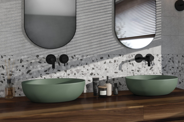 Керамическая плитка настенная Cersanit Терразо (Terrazzo) камушки, серый, 19,8x59,8, TES091D