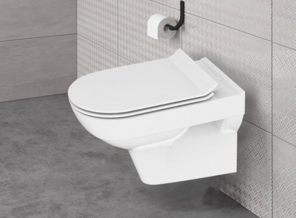 Унитаз подвесной Cersanit Сити (City) new clean on с крышкой slim lift e-off, S-MZ-CITY-COn-S-DL-w