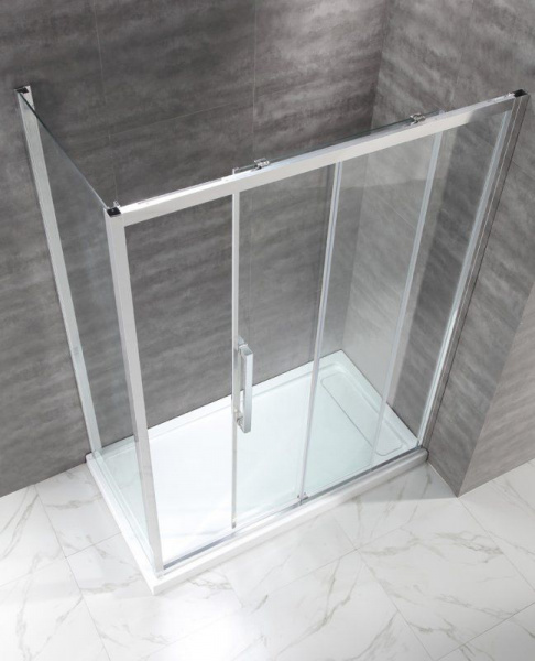 Душевая кабина Cezares Lux Soft 120*80*200 см, прозрачное стекло, хромированный профиль, LUX-SOFT-W-