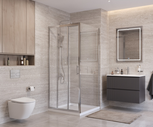Душевая кабина BelBagno 80*100 см, профиль хром, UNO-195-AHF-31-100/80-C-Cr