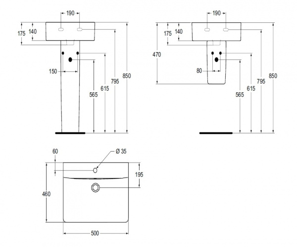 Раковина Ideal Standard CONNECT CUBE, 50 см, E788401