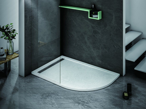 Поддон литой Cezares TRAY 120*90 левый искусствен. мрамор, TRAY-AS-RH-120/90-550-30-W-L