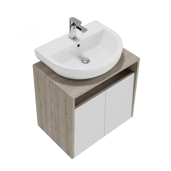Тумба Kerama Marazzi PRO/ПРО подвесная 2 дверцы 60, белая глянцевая, PRO.60.2\WHT