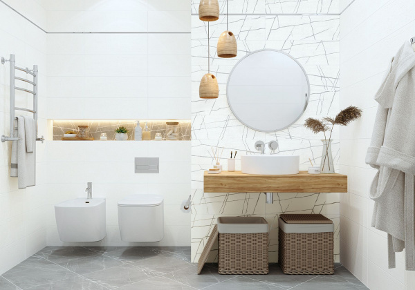Керамическая плитка настенная New Trend Чикаго Лэй белый / Chicago Lay White 20*60, WT11CHL00