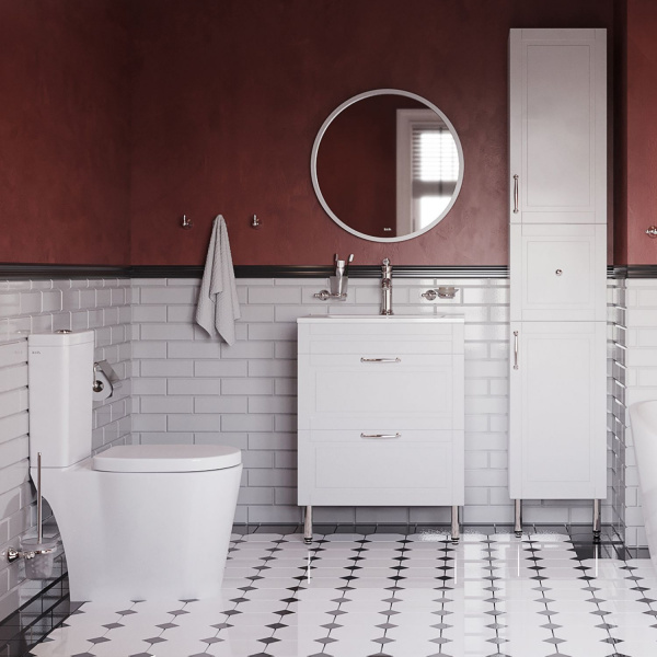 Тумба с раковиной IDDIS Oxford, напольная, 60 см, белая, OXF60W0i95K
