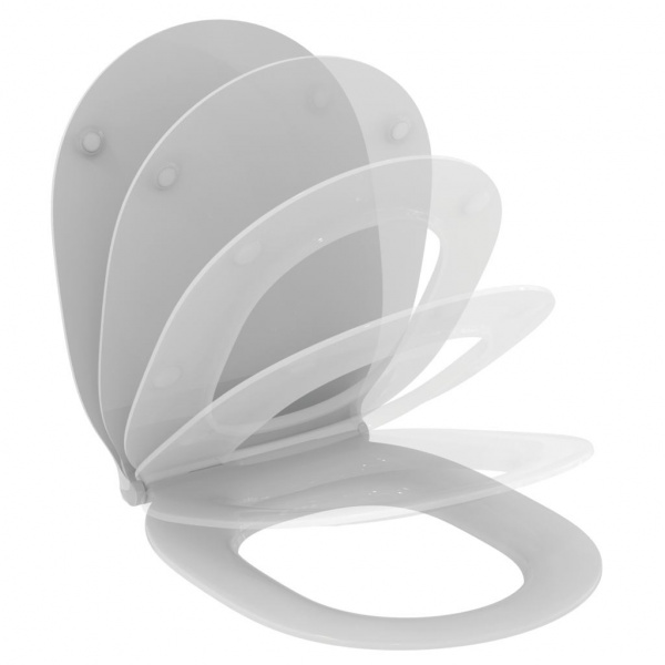 Сидение с крышкой Ideal Standard CONNECT AIR, тонкое, с функцией плавного закрытия, дюропласт, легко
