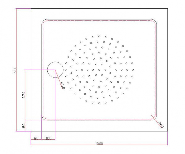 Поддон акриловый Cezares прямоугольный 1000x900x150, TRAY-A-AH-100/90-15-W