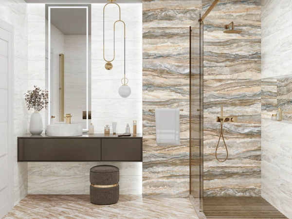 Керамическая плитка настенная Delacora Колорстоун светлый / Colorstone Light 246*740, WT15CRN01R