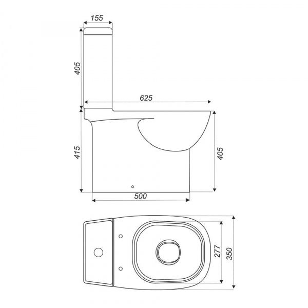 Унитаз-компакт Sanita Luxe Quadro Slim Luxe с сиденьем микролифт, QDRSLCC01151022