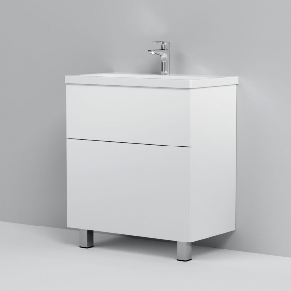 Тумба под раковину AM.PM GEM напольная 75 см, 2 ящика push-to-open, белый, M90FSX07522WG32
