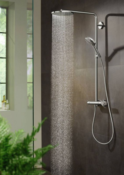 Душевая система Hansgrohe Raindance Select S Showerpipe 240 1 jet with PowderRain с термостатом, пол