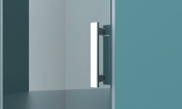 Душевая дверь BelBagno 1200x1950, прозрачное стекло, хромированный профиль, левая, KRAFT-B-12-60/60-