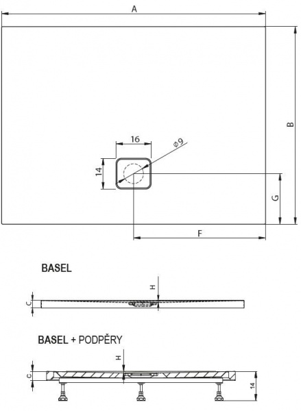 Душевой поддон Riho BASEL 410 160х80, DC200050000000S