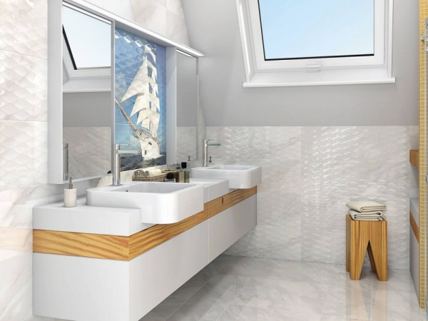 Карандаш Kerama Marazzi 25х2 платина мат PFB006R
