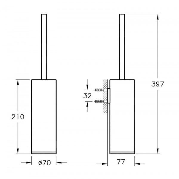 Ерш Vitra Origin, черный матовый, A4489436