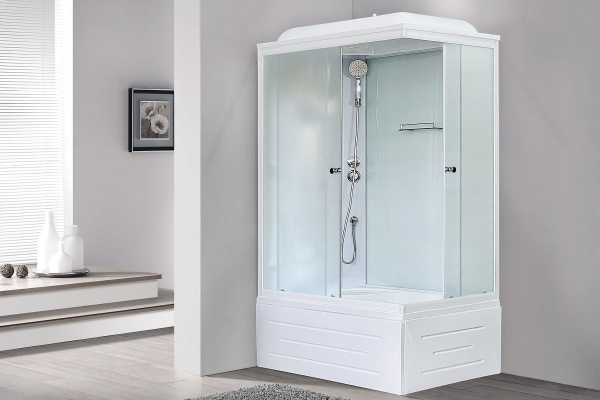 Гидромассажный бокс Royal Bath 100х80х217, белое/матовое стекло, белый профиль, левая, RB 8100BP5-WC