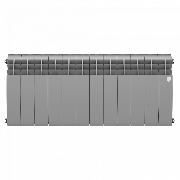 Радиатор биметаллический Royal Thermo BiLiner 350 /Silver Satin - 12 секций, серебристый, RTBSS35012