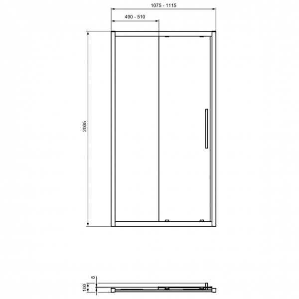 Душевые двери Ideal Standard I.Life Sliding 110 см, T4943EO
