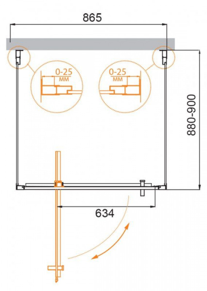 Душевая кабина Cezares MOLVENO-BA2-90/90-C-Cr-IV