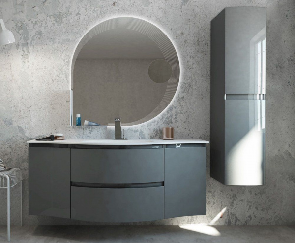 Шкафчик подвесной Cezares VAGUE правый, 34x40x55, 54855 Grigio lucido
