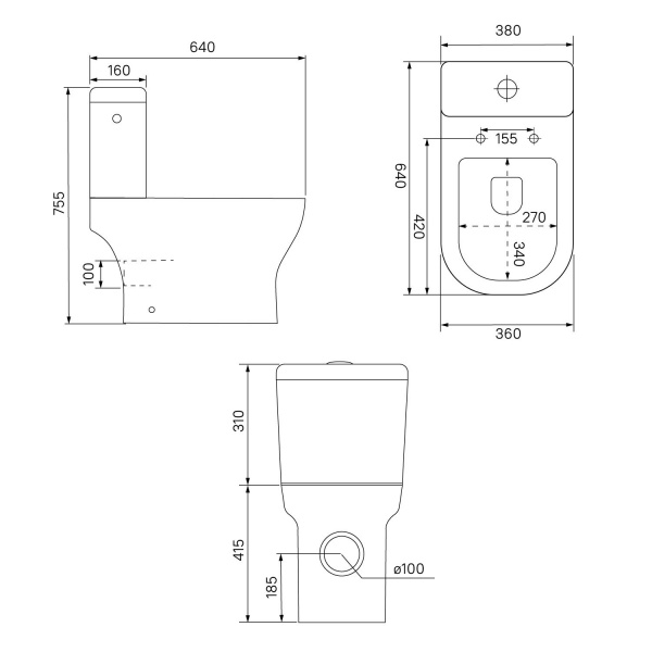 Унитаз-компакт IDDIS Drum, безободковый, белый, DRU2DSEi24