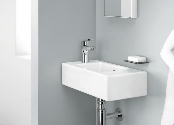 Смеситель для раковины Hansgrohe Logis Loop 100, со сливным гарнитуром, хром, 71151000